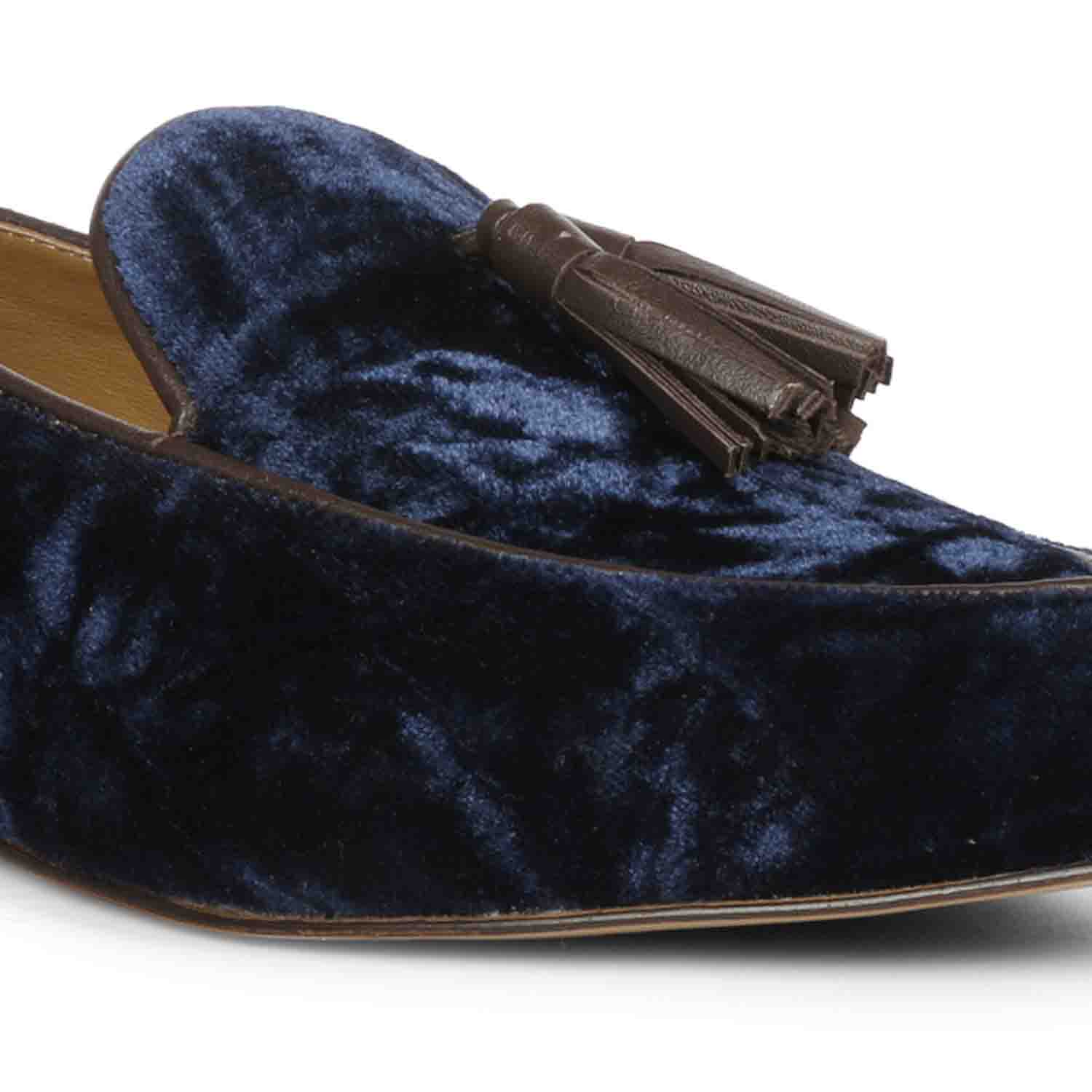 Saint Simona Blue Velvet Tassel Moccasins - Image 9