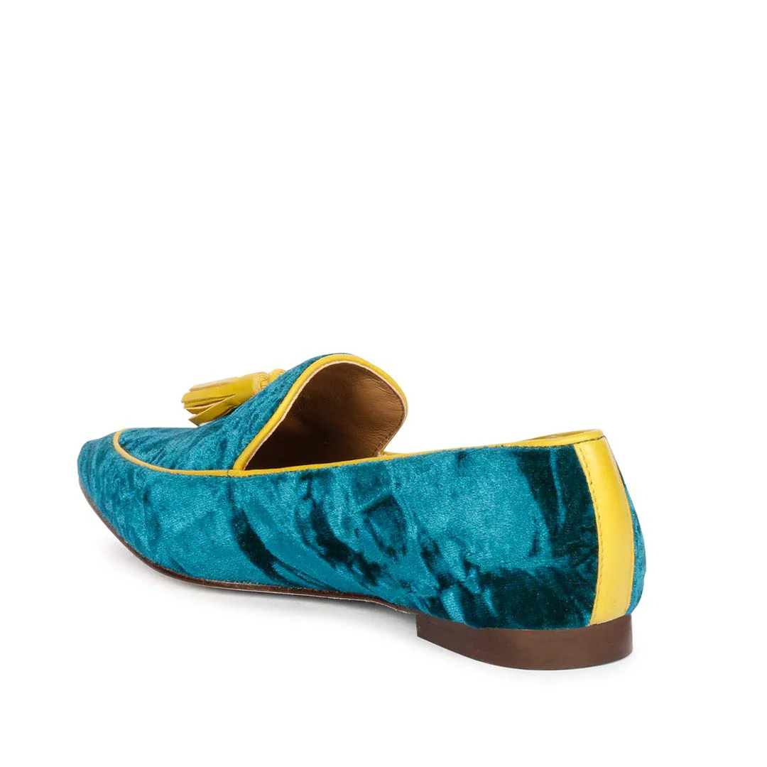 Saint Simona Green Velvet Tassel Moccasins - Image 9