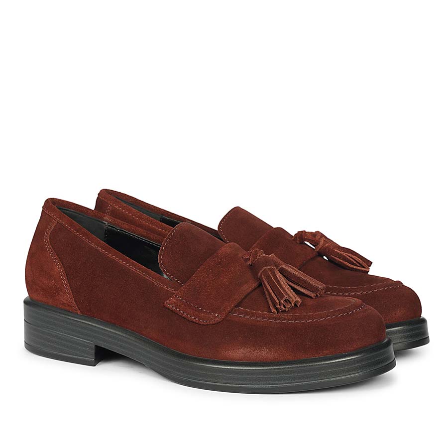 Saint Simone Bordo Leather Tassel Moccasins - Image 2