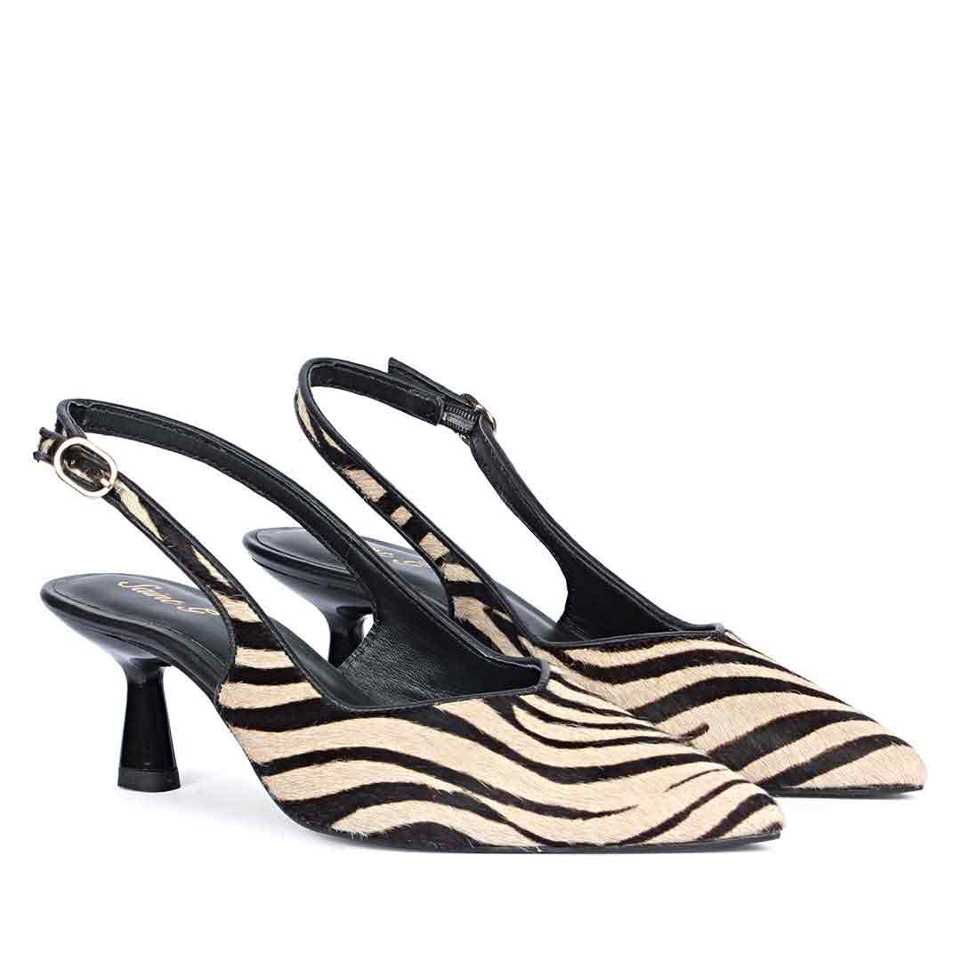 Saint Sloane Zebra Print Pony Hair Leather Pumps - Image 3