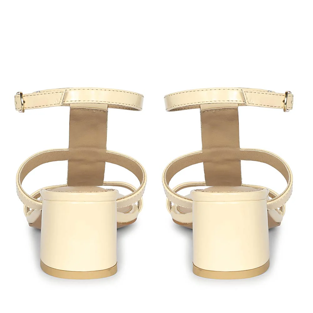 Saint Solea Off White Vegan Leather Block Heels - Image 6