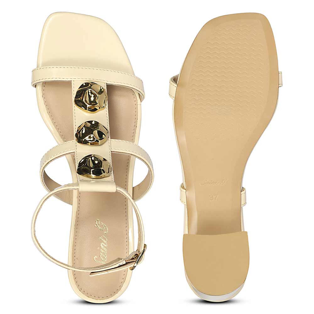 Saint Solea Off White Vegan Leather Block Heels - Image 8