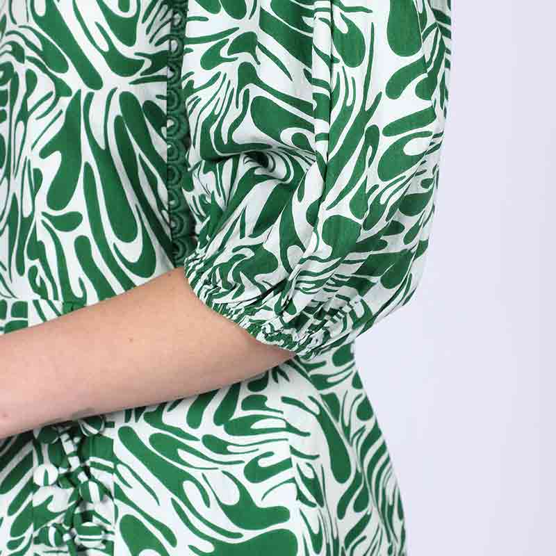 Saint Solene Womens Green Cotton Lining Short Dress - Image 7