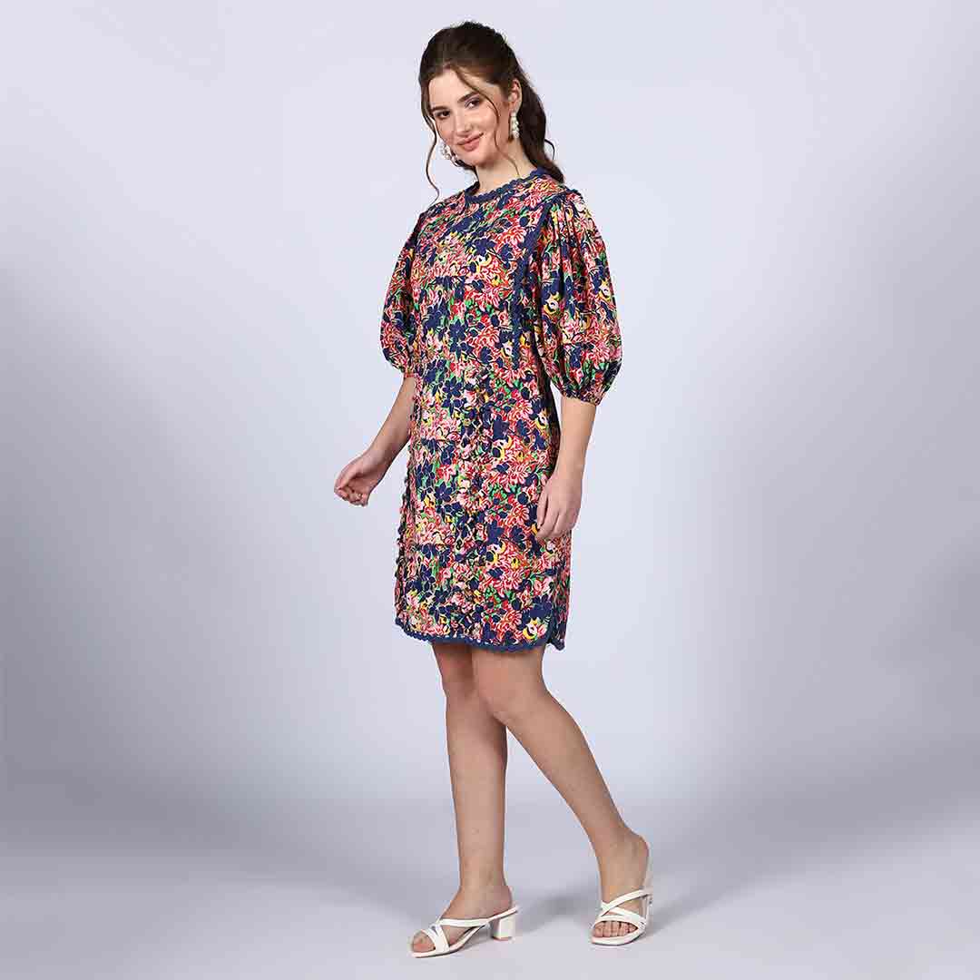 Saint Solene Womens Multi Cotton Lining Short Dress - Image 3