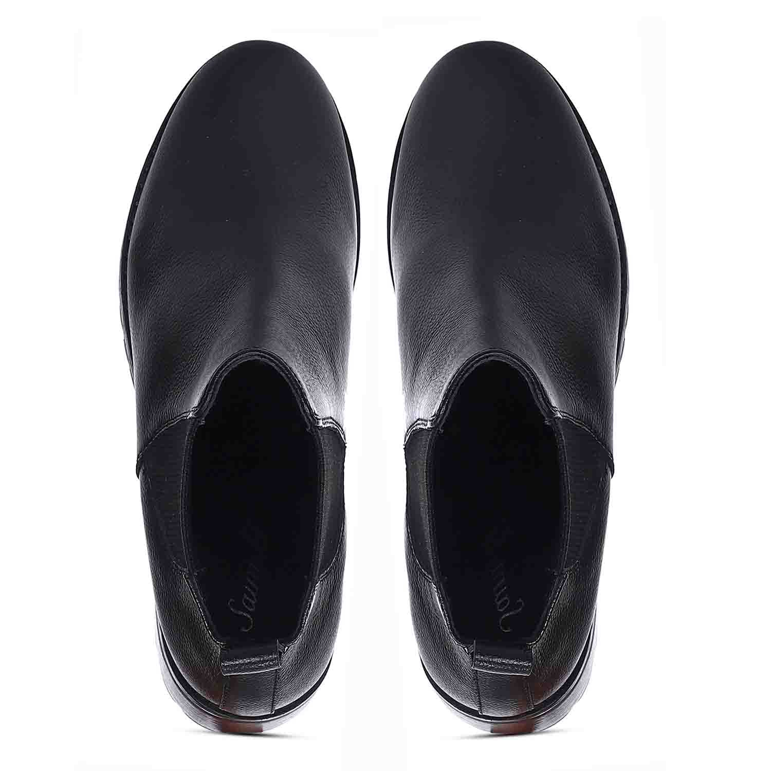 Saint Sophia Black Leather Ankle Boots - Image 6