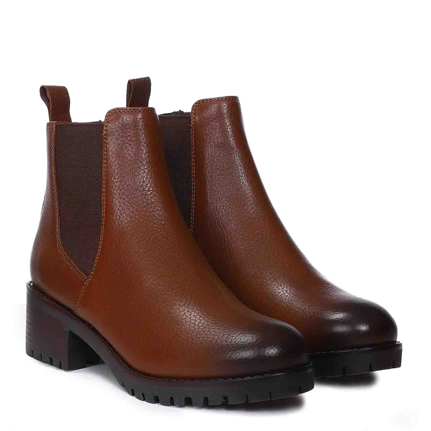 Saint Sophia Brown Leather Ankle Boots - Image 3