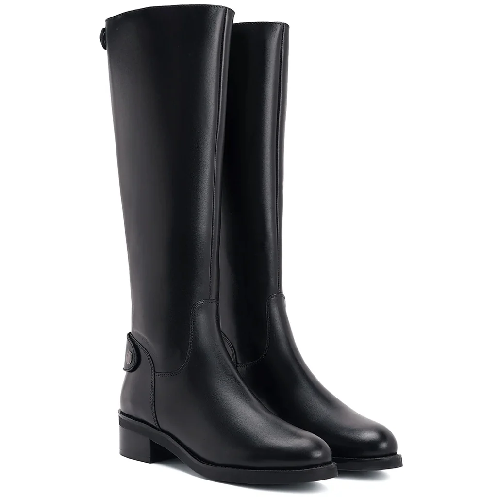Saint Stella Black Leather Knee High Boots - Image 3
