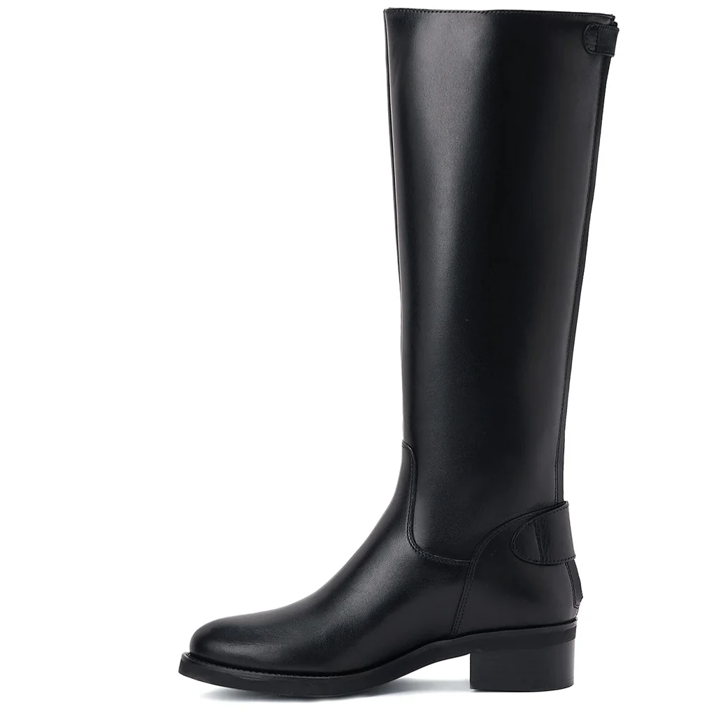 Saint Stella Black Leather Knee High Boots - Image 4