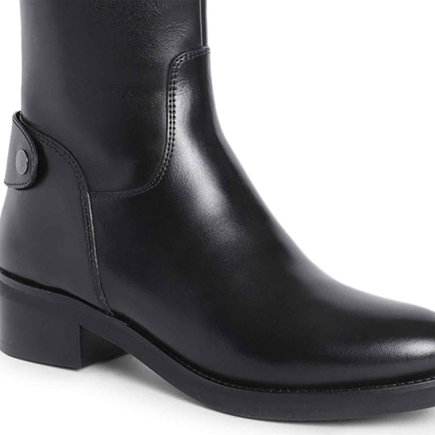 Saint Stella Black Leather Knee High Boots - Image 9