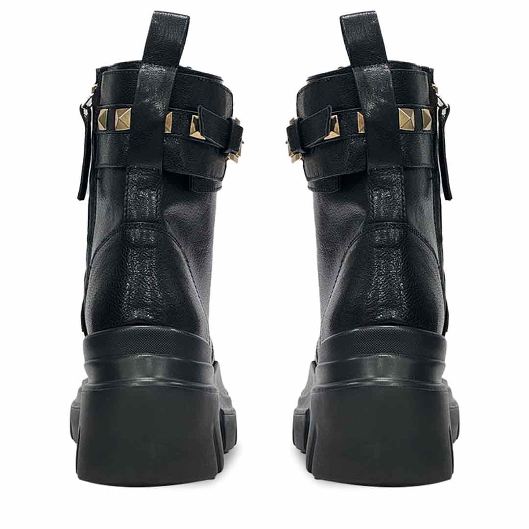 Saint Stella Black Leather Lace Up High Ankle Boots - Image 5