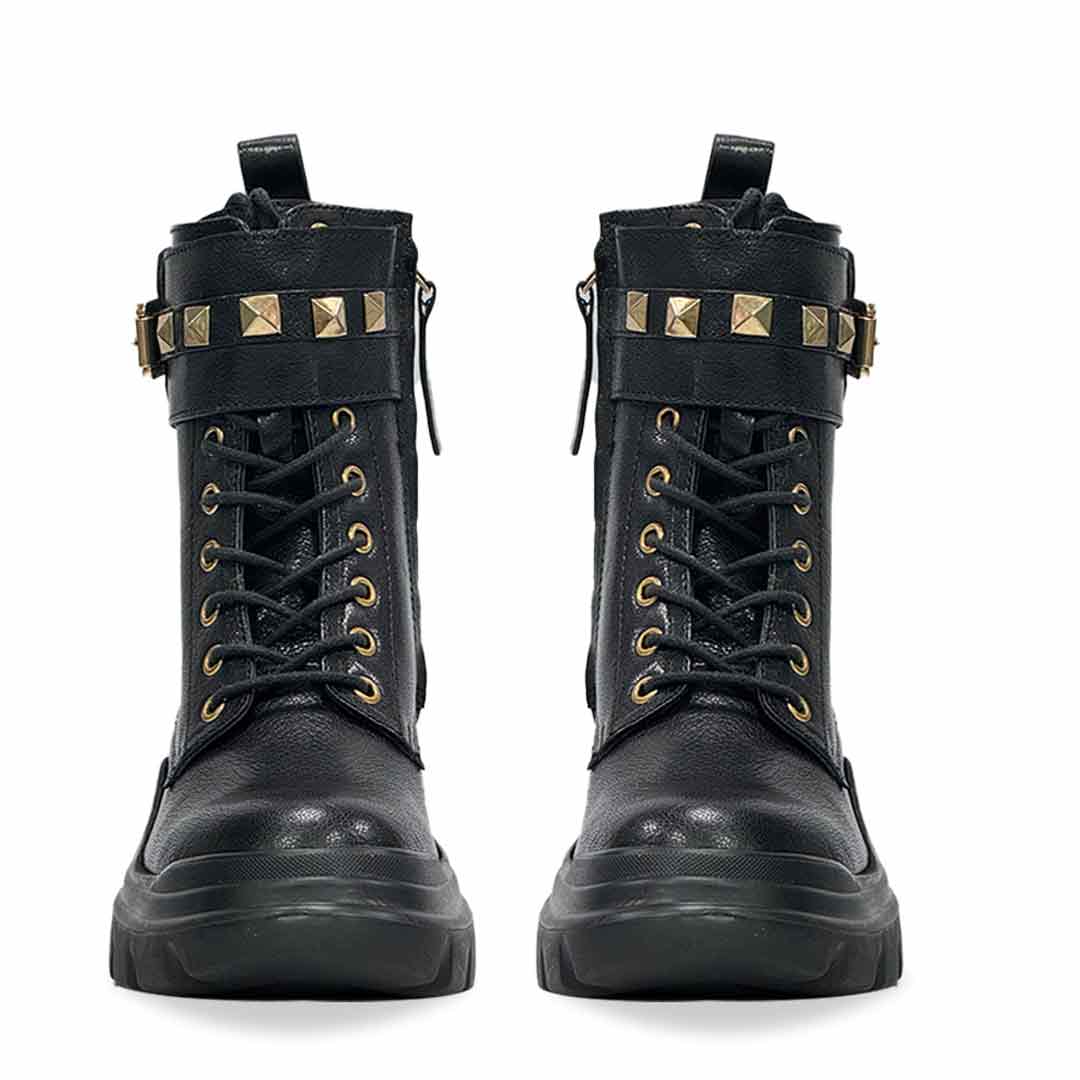 Saint Stella Black Leather Lace Up High Ankle Boots - Image 6