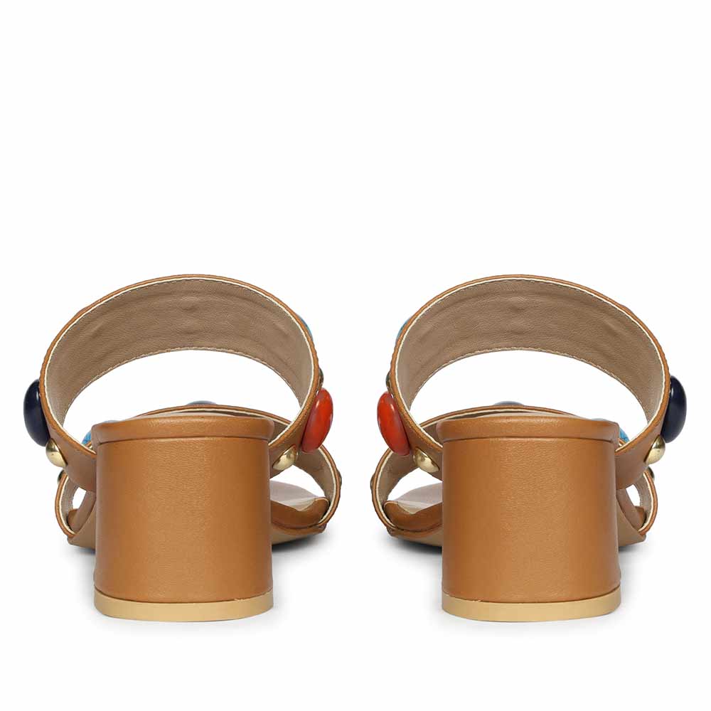 Saint Tahni Multi Stone Cuoio Leather Block Heels - Image 6