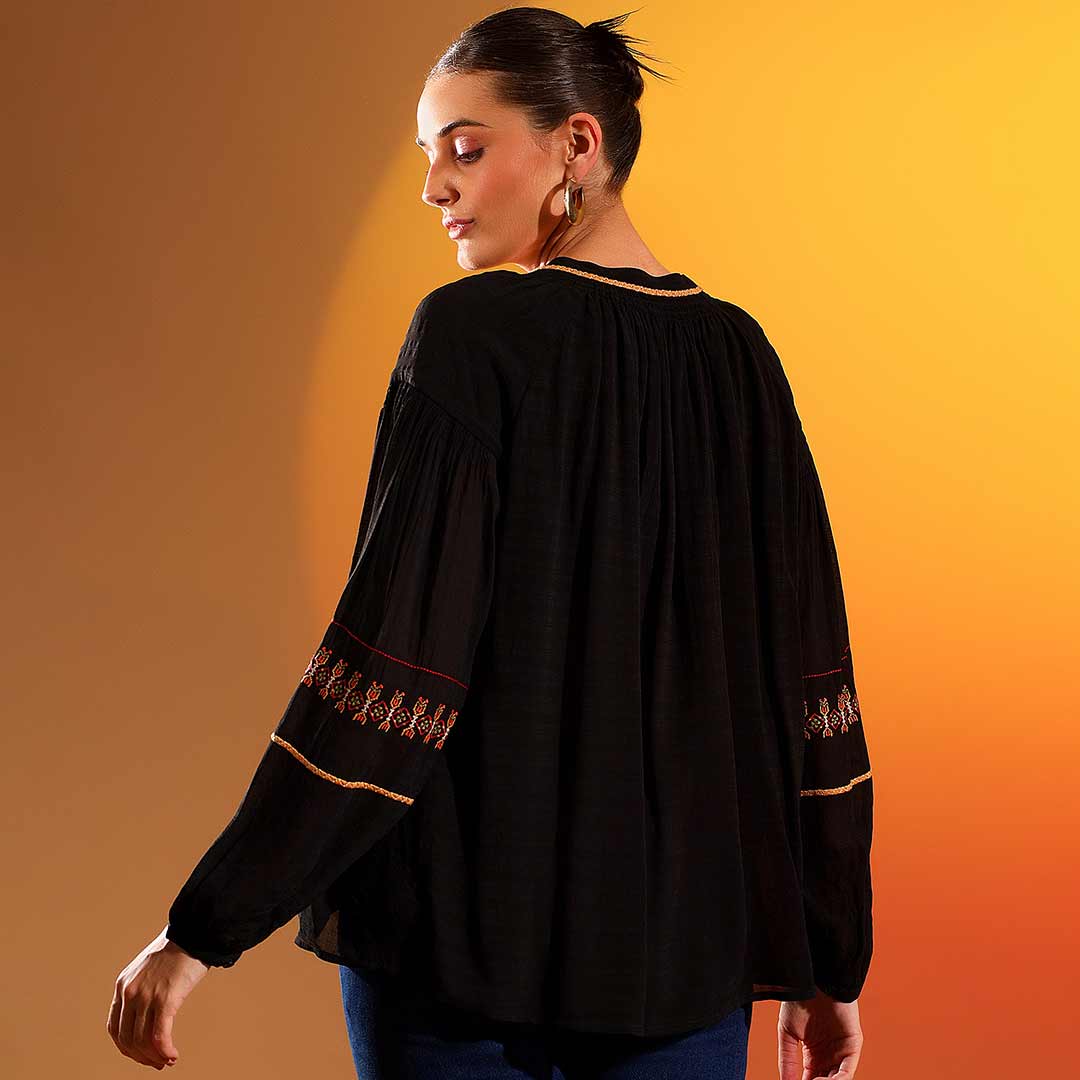 Saint Womens Black Viscose Top - Image 3