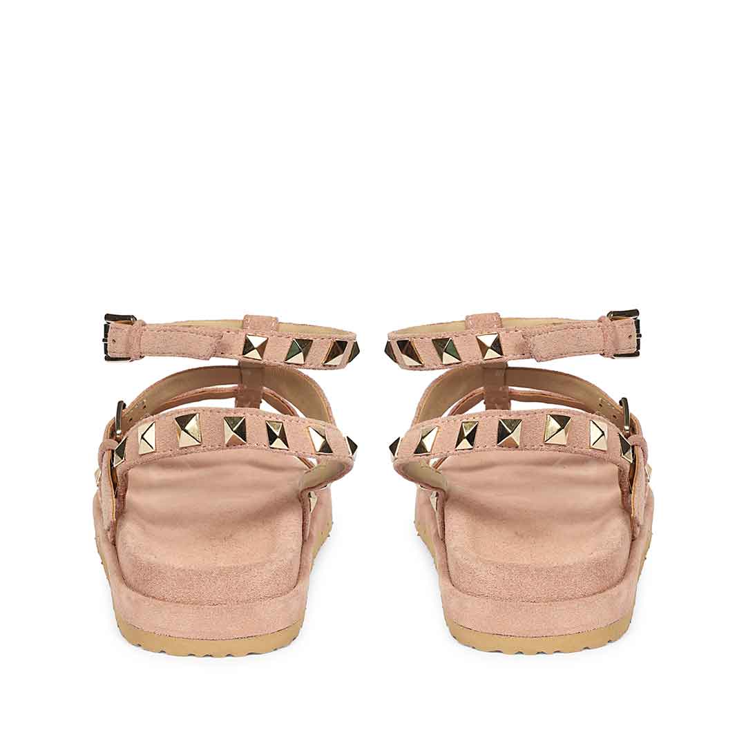 Saint Tessa Pink Blush Studded Suede Leather Footbed Sandals - Image 5