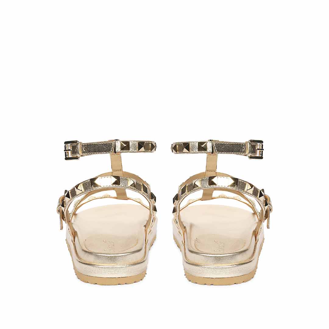 Saint Tessa Platin Studded Leather Footbed Sandals - Image 5