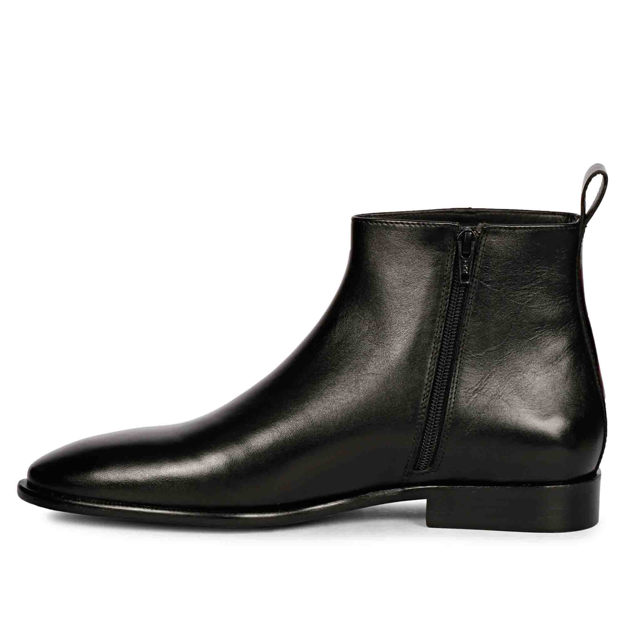 Saint Theo Black Leather Handcrafted Chelsea Boots - Image 4
