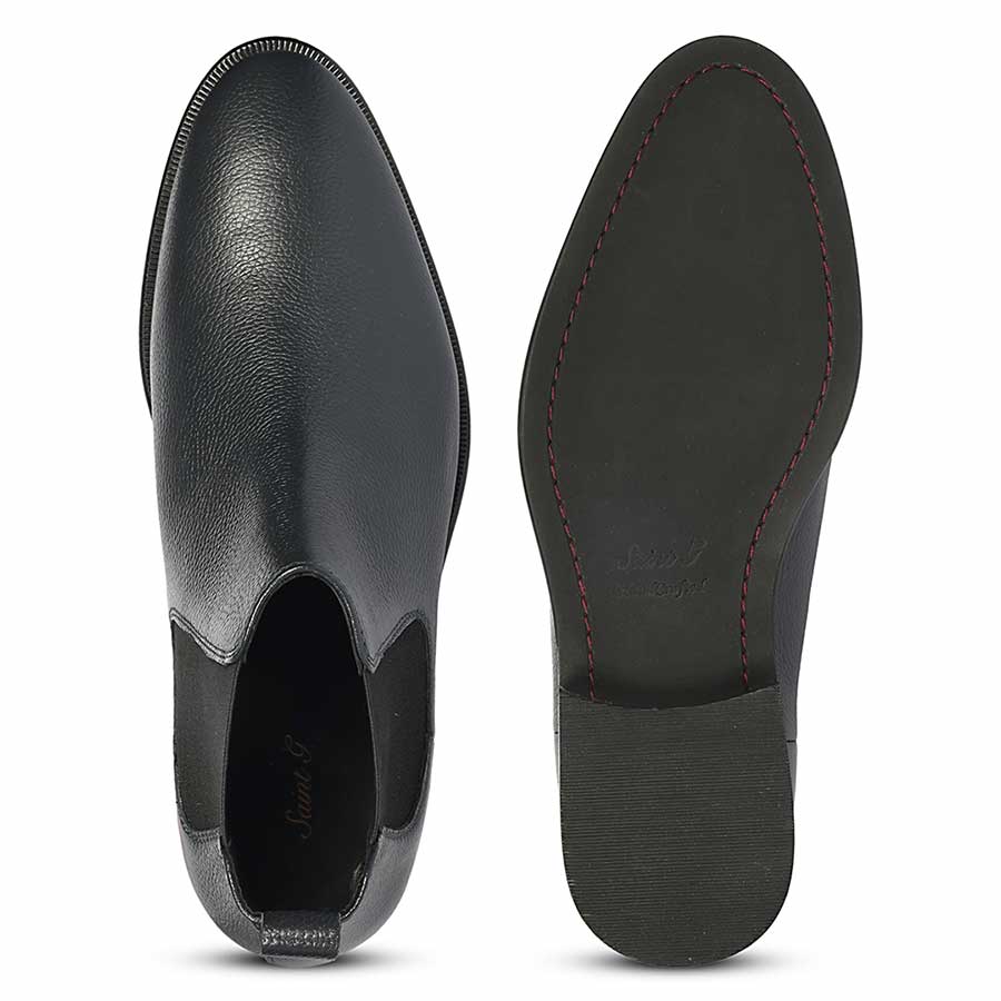 Saint Tomas Navy Leather Chelsea Boots - Image 7
