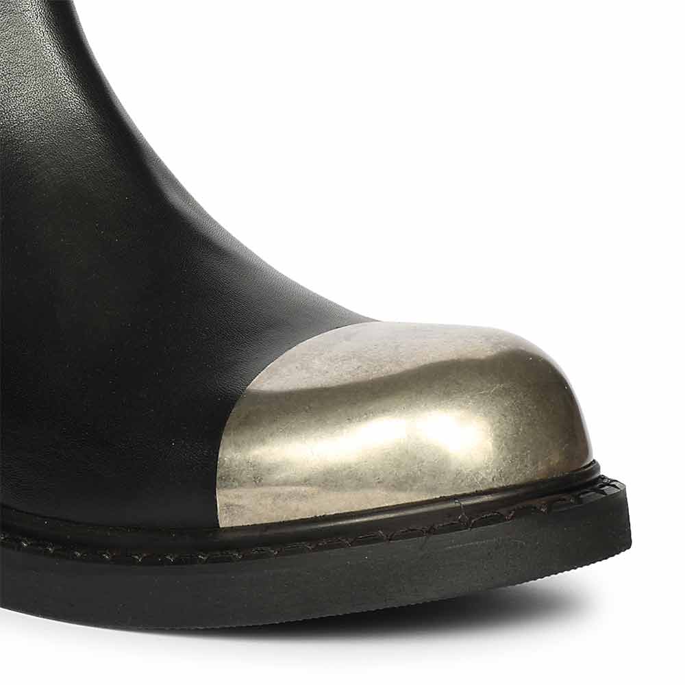 Saint Triana Cap Toe Black Leather Chelsea Boots - Image 7