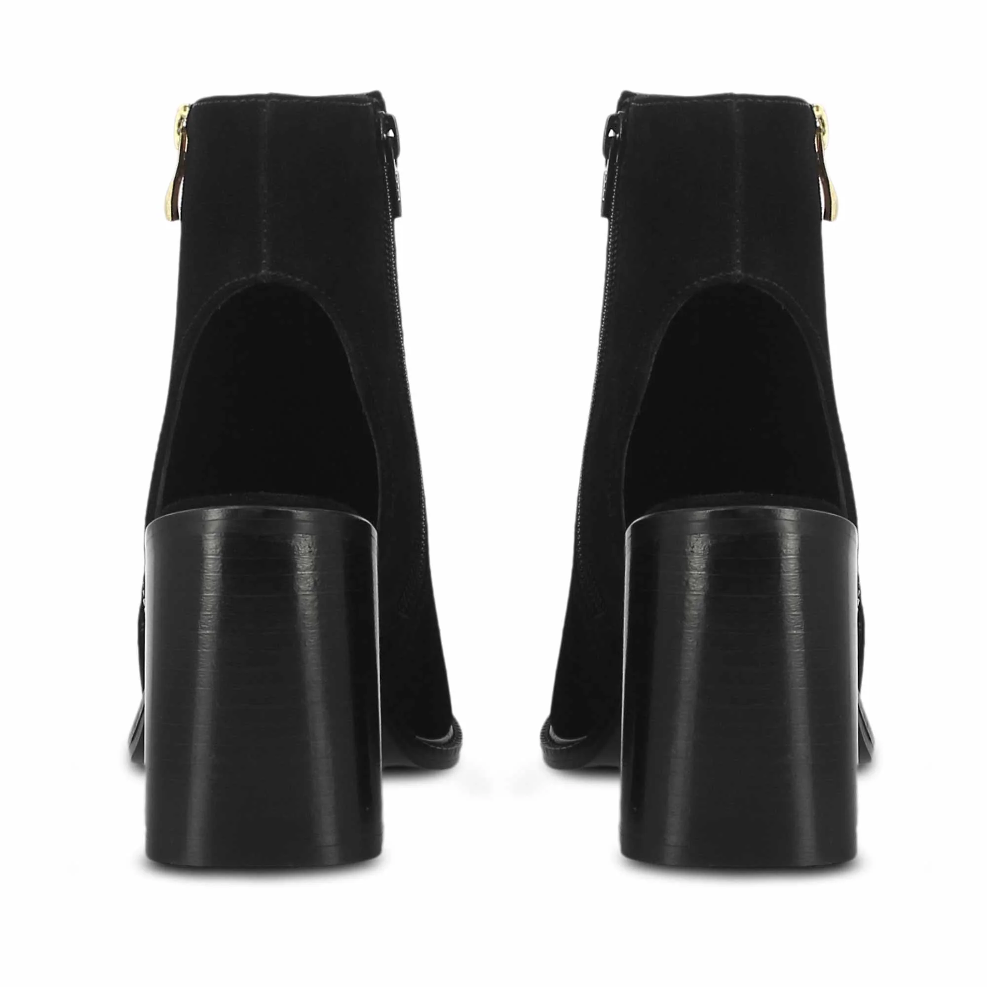 Saint Trudy Black Suede Leather Block Heels - Image 6