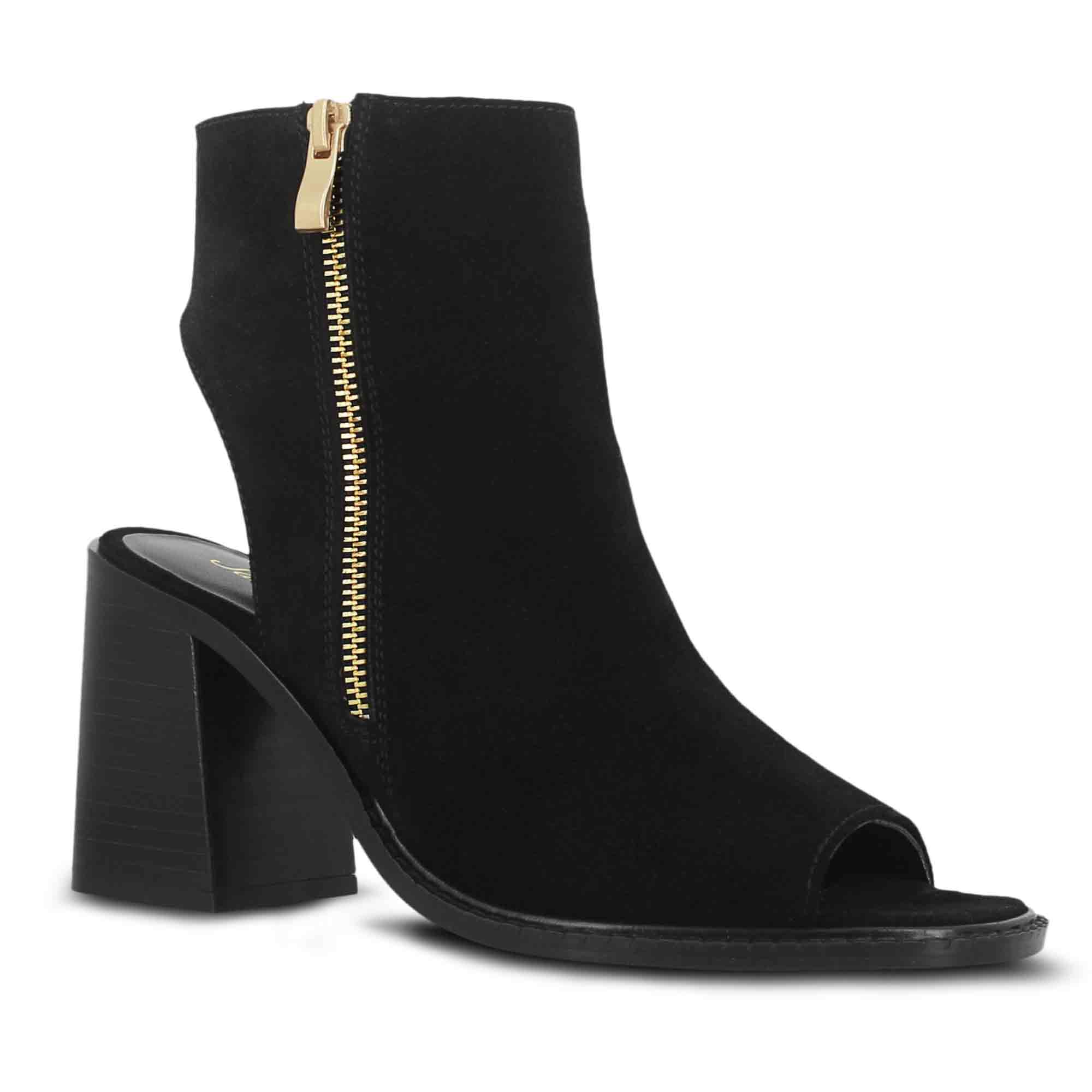 Saint Trudy Black Suede Leather Block Heels - Image 8