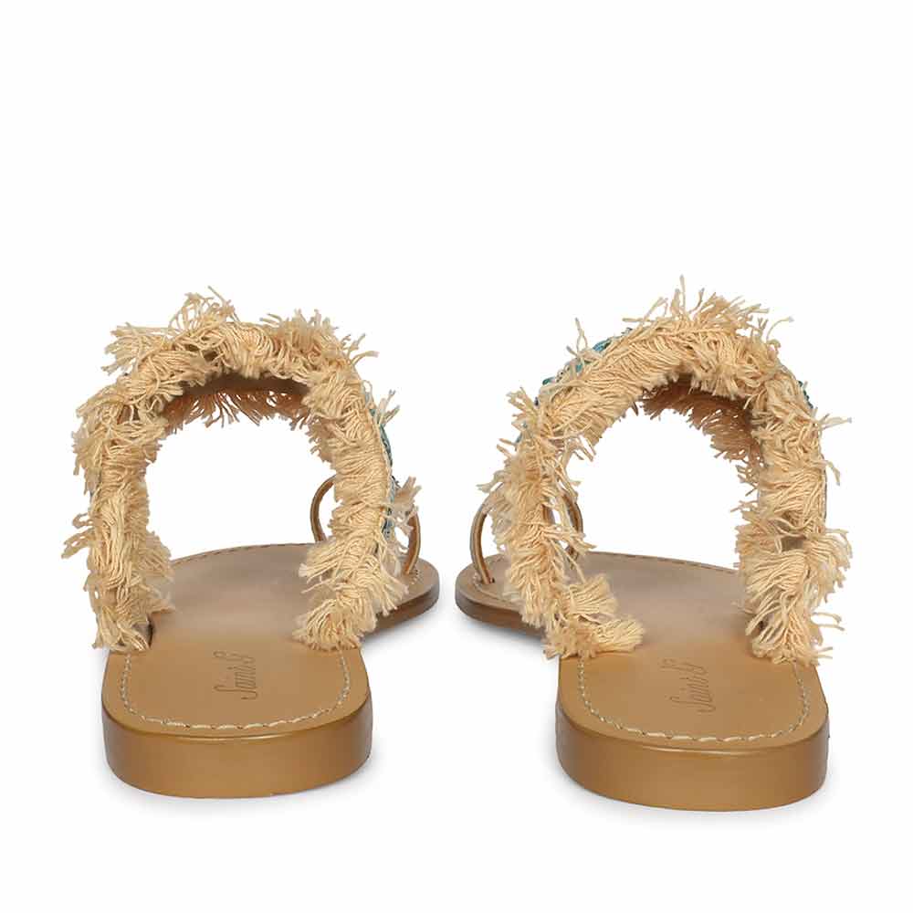 Saint Turquiose Leather Flat - Image 6