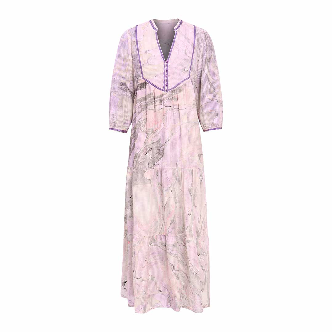Saint Womens Lilac Marbel Dobby Maxi Dress - Image 6