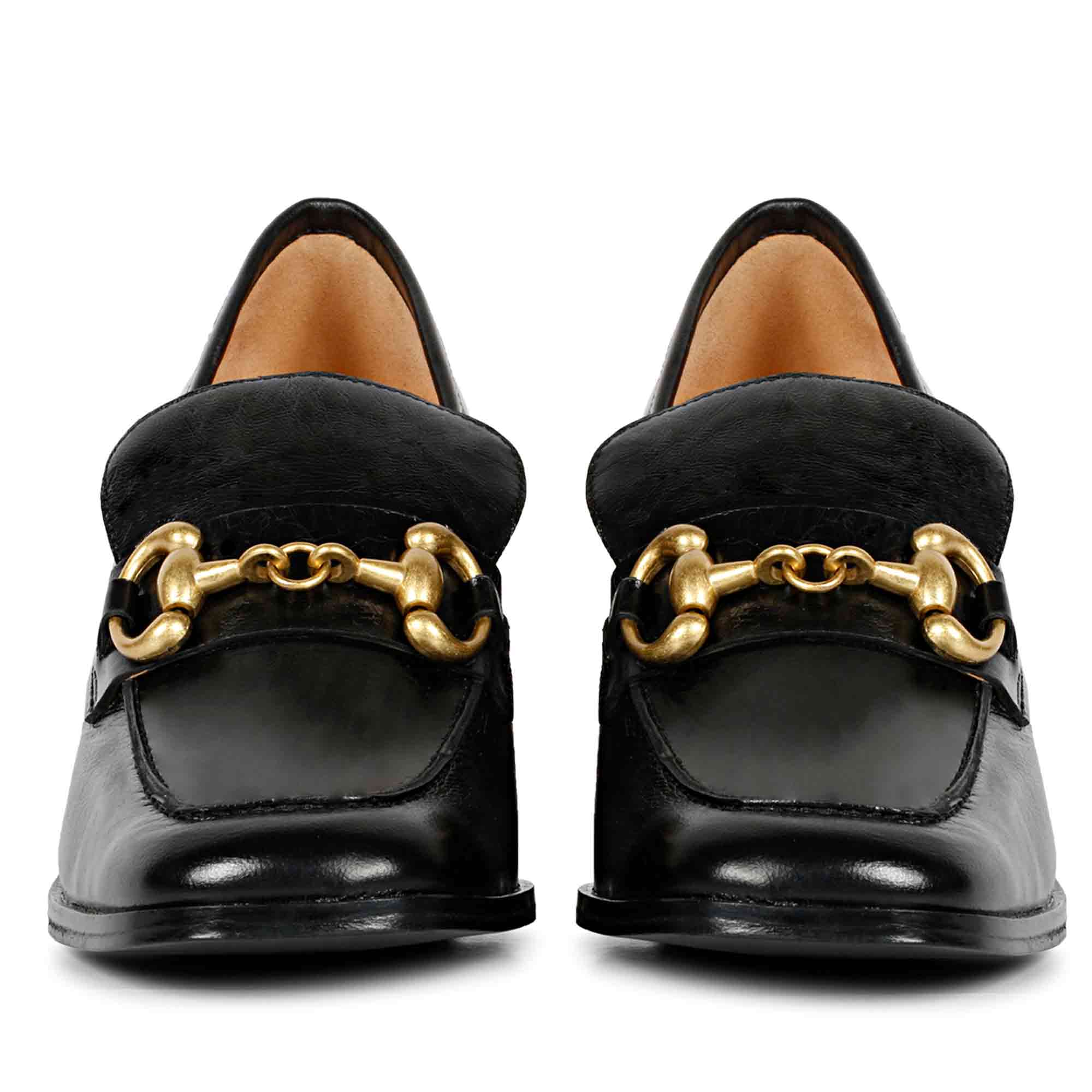 Saint Valentina Black Leather Handcrafted Moccasins - Image 5