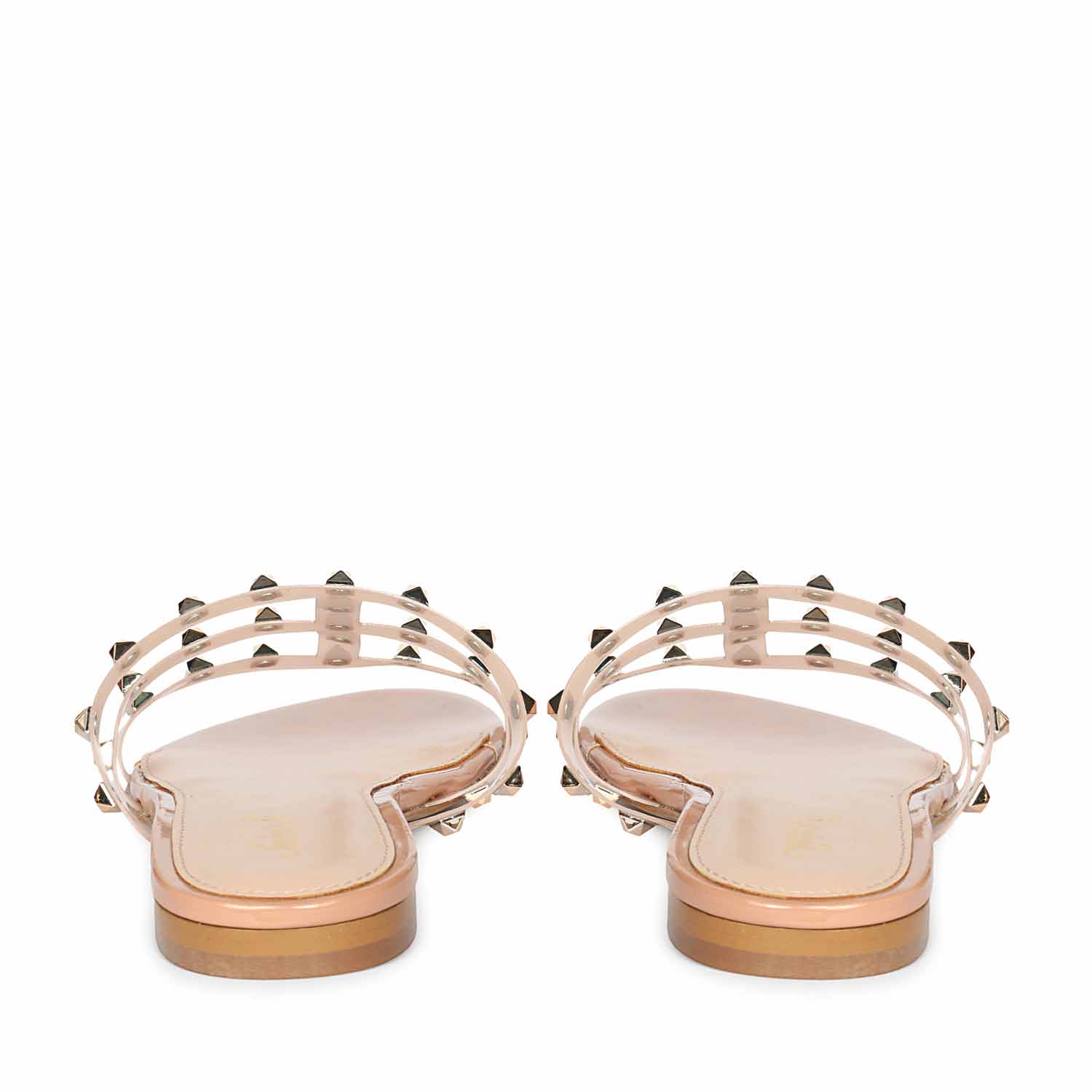 Saint Venera Metal Studded Blush Vegan Leather Flats - Image 6