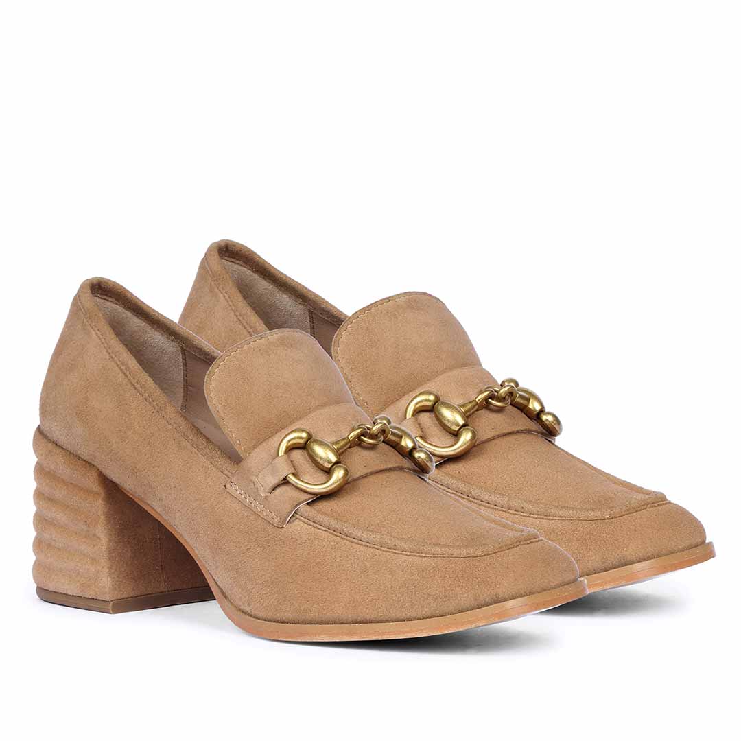 Saint Vera Beige Suede Leather Handcrafted Moccasins - Image 2