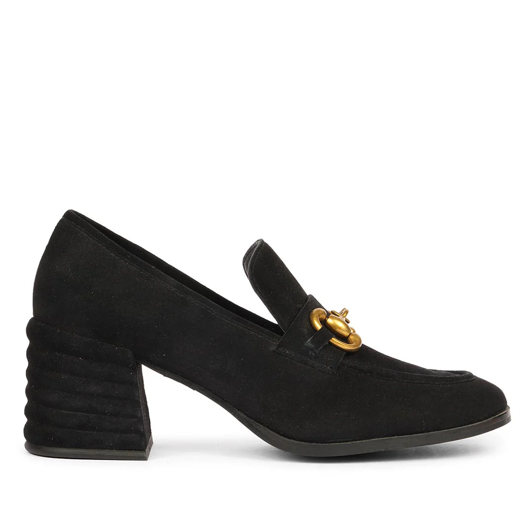 Saint Vera Black Suede Leather Handcrafted Moccasins