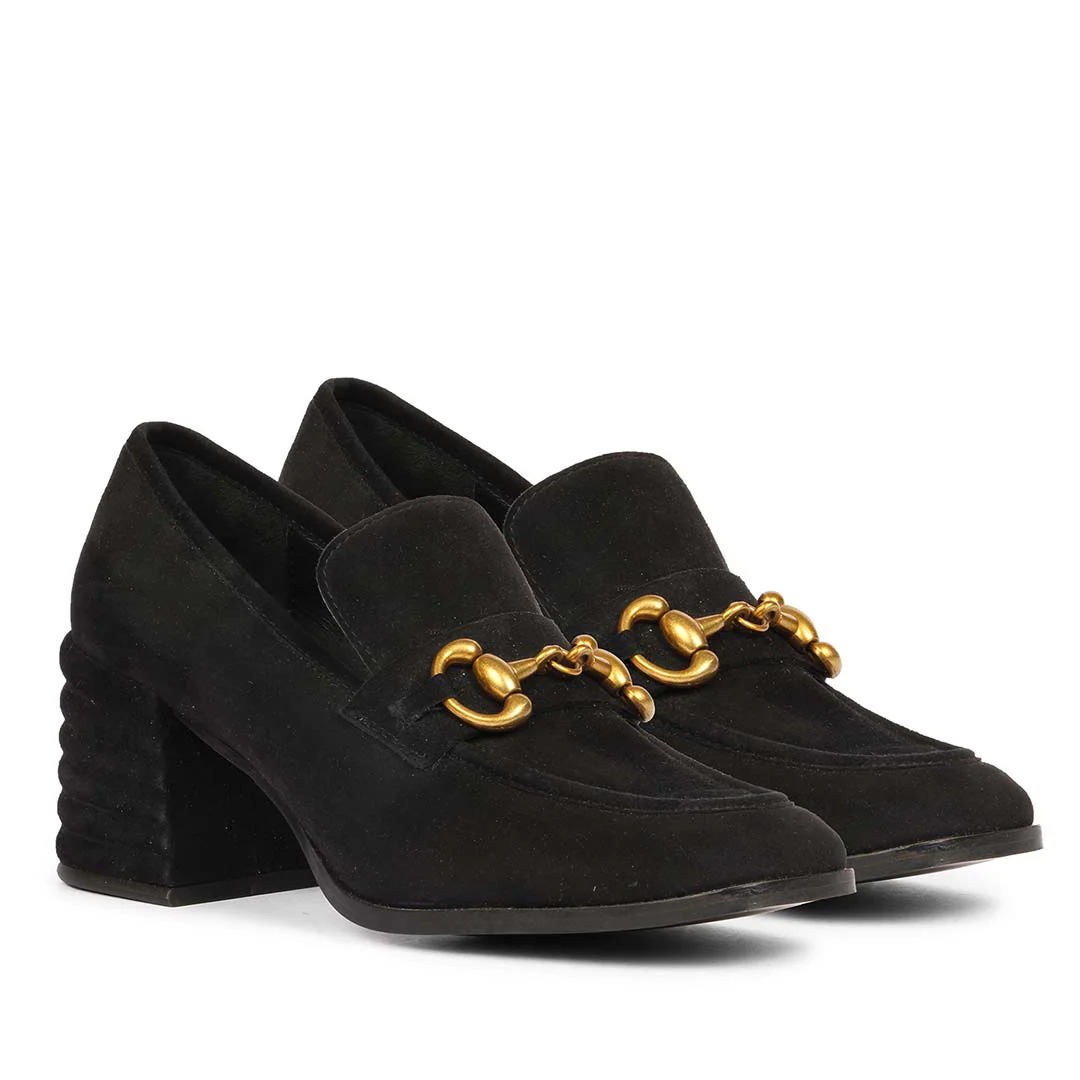 Saint Vera Black Suede Leather Handcrafted Moccasins - Image 2