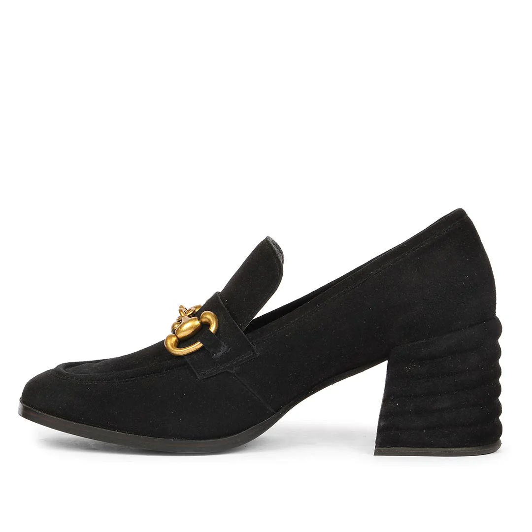 Saint Vera Black Suede Leather Handcrafted Moccasins - Image 3
