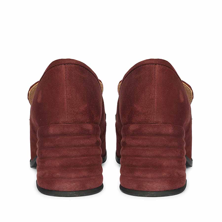 Saint Vera Gold Horsebit Burgundy Leather Moccasins - Image 4