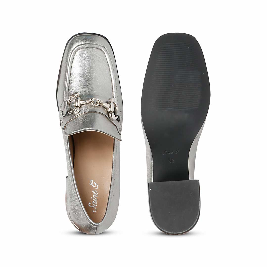 Saint Vera Gun Metallic Leather Handcrafted Moccasins - Image 6