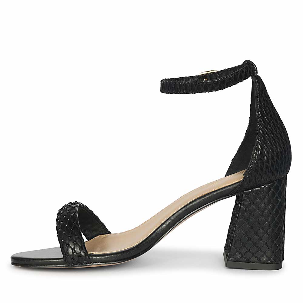 Saint Verona Black Vegan Leather Block Heels - Image 4