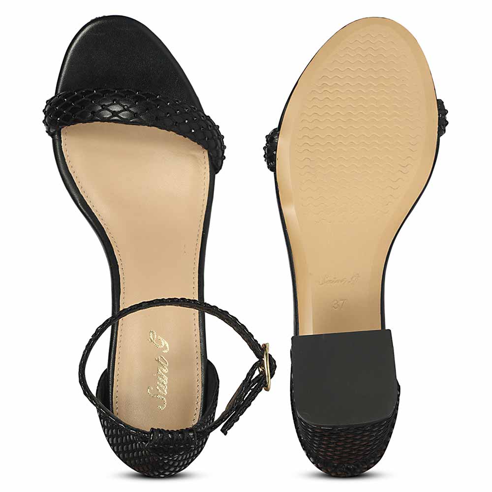 Saint Verona Black Vegan Leather Block Heels - Image 7