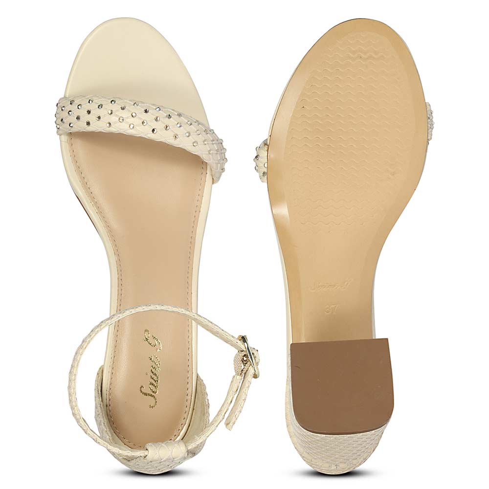Saint Verona Off White Vegan Leather Block Heels - Image 7