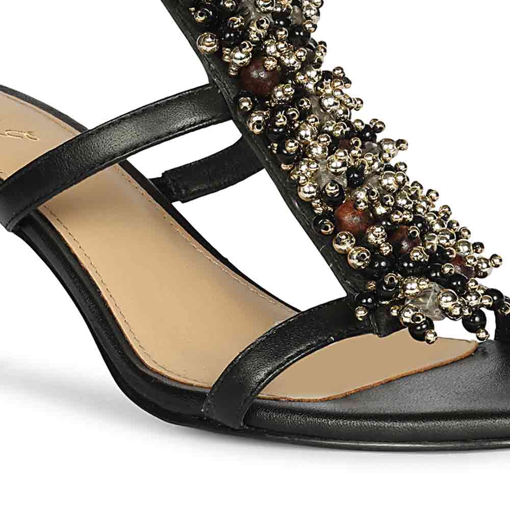 Saint Vesper Embellished Black Leather Stilettos - Image 7