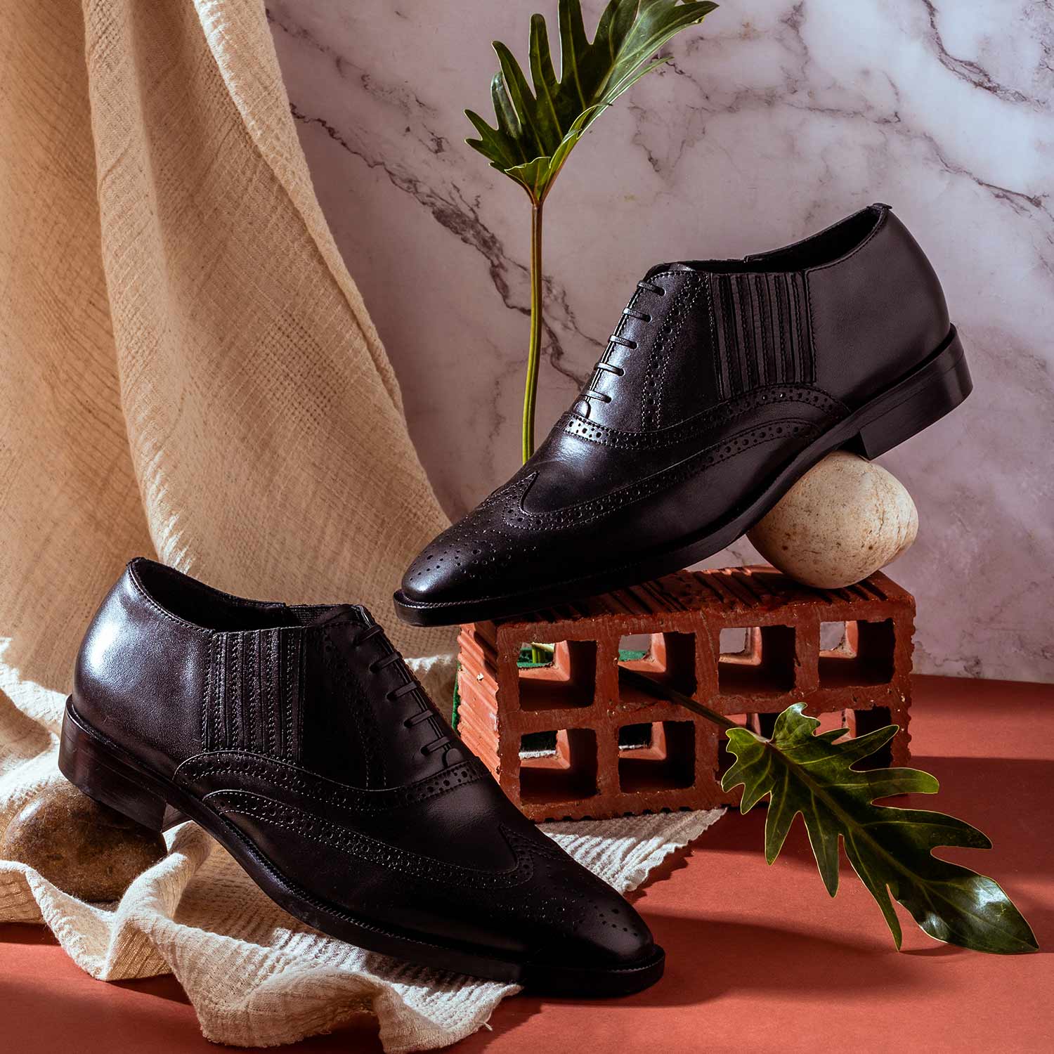 Saint Vincenzo Black Leather Square Toe Lace Up Décor Shoes - Image 2
