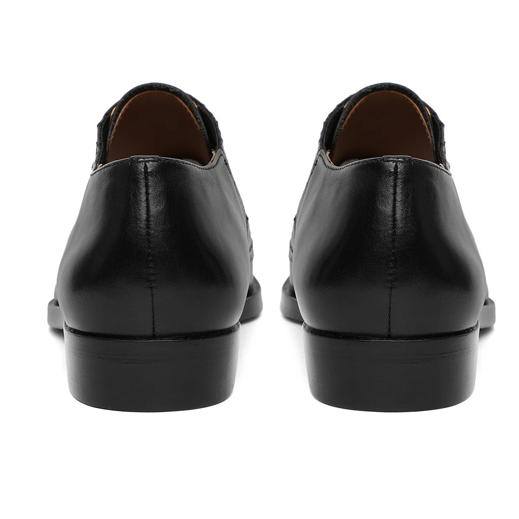 Saint Vincenzo Black Leather Square Toe Lace Up Décor Shoes - Image 6