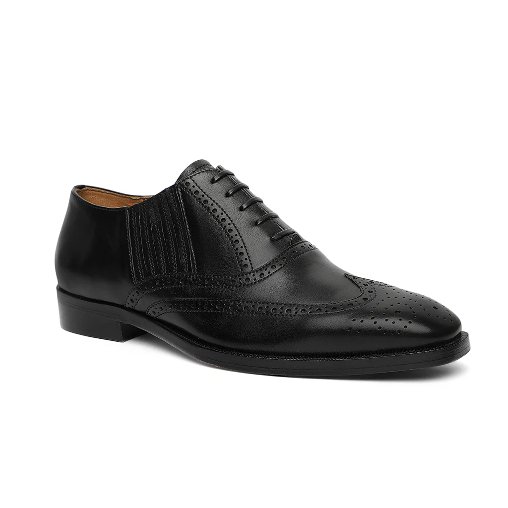 Saint Vincenzo Black Leather Square Toe Lace Up Décor Shoes - Image 7