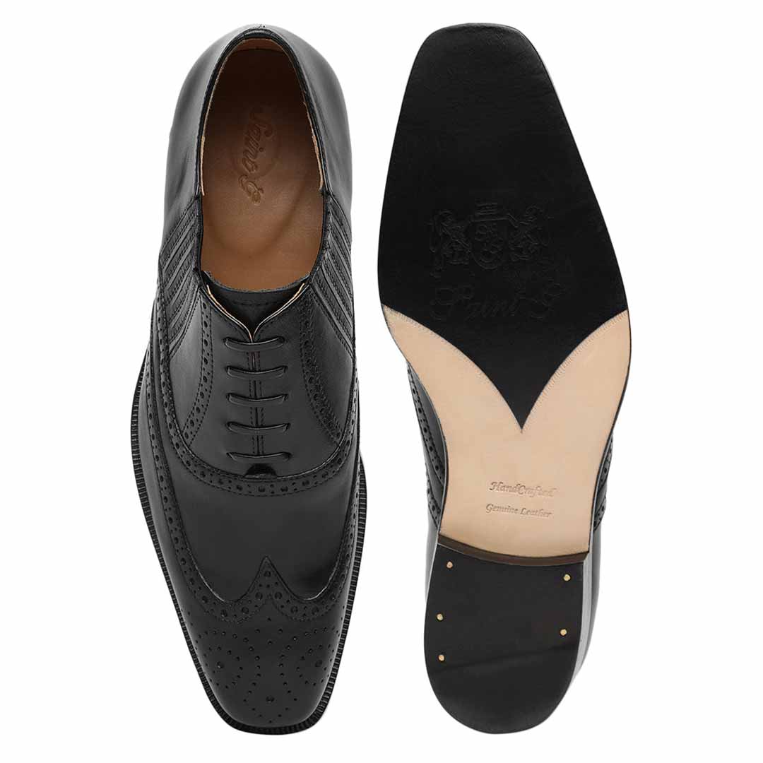 Saint Vincenzo Black Leather Square Toe Lace Up Décor Shoes - Image 8