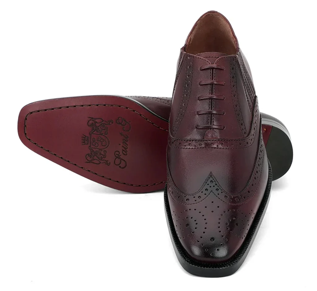 Saint Vincenzo Brown Leather Square Toe Lace Up Décor Shoes - Image 3