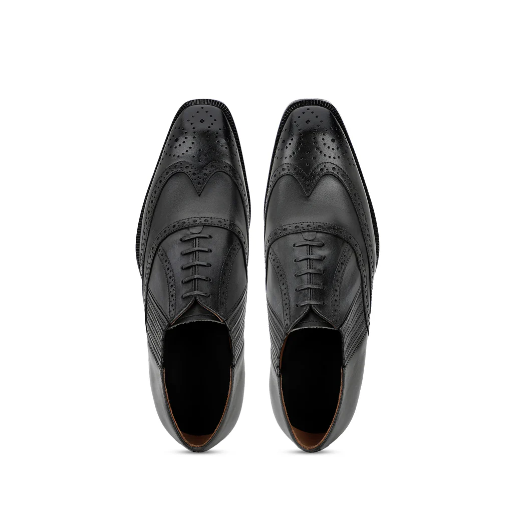 Saint Vincenzo Grey Leather Square Toe Lace Up Décor Shoes - Image 8