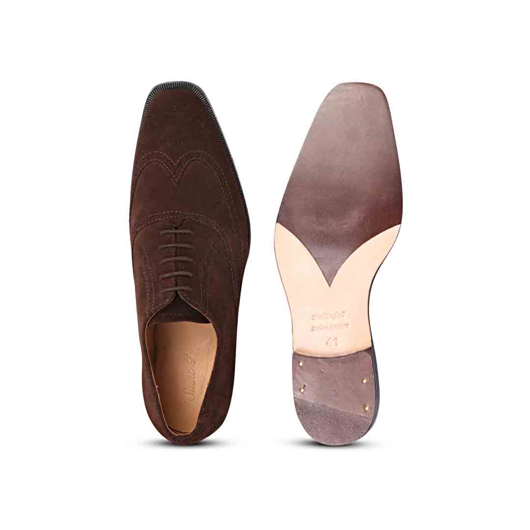 Saint Vincenzo Suede Brown Leather Square Toe Lace Up Décor Shoes - Image 6
