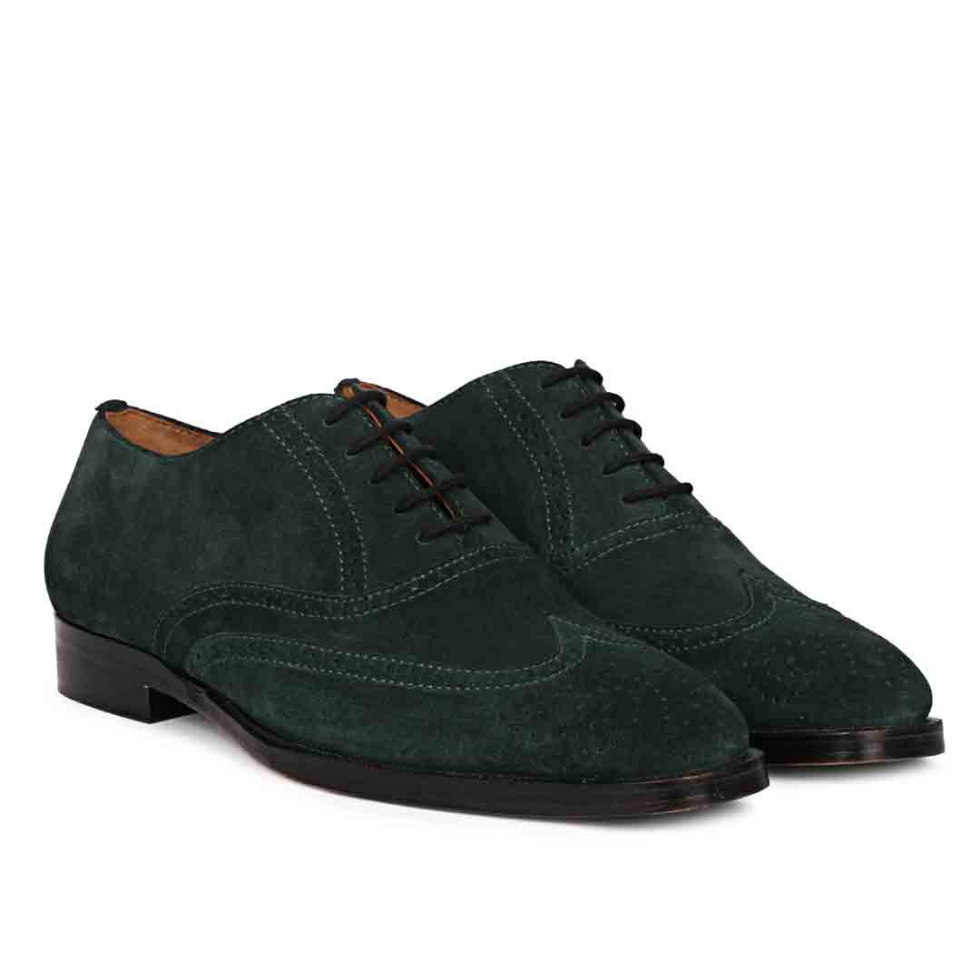 Saint Vincenzo Green Suede Leather Lace Up Shoes - Image 2