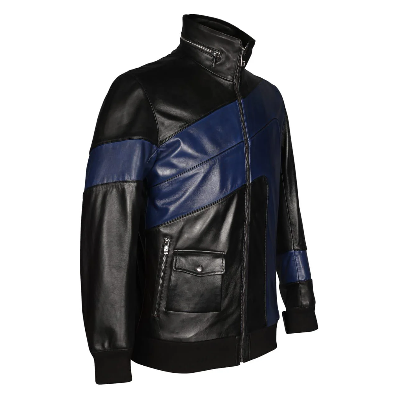 Saint Vittorio Black Leather Men's Jackets - Image 3