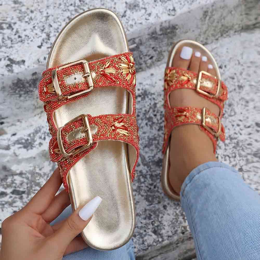 Saint Willow Coral Footbed Sandals - Image 2