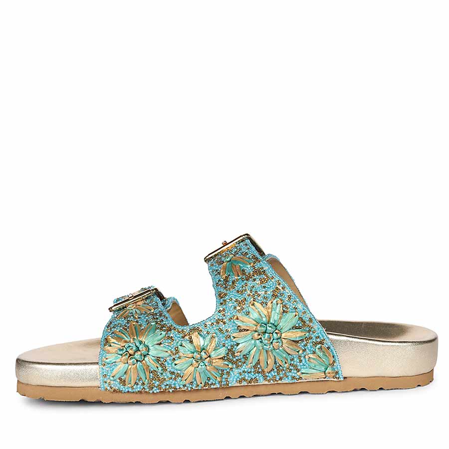 Saint Willow turquoise Footbed Sandals - Image 4