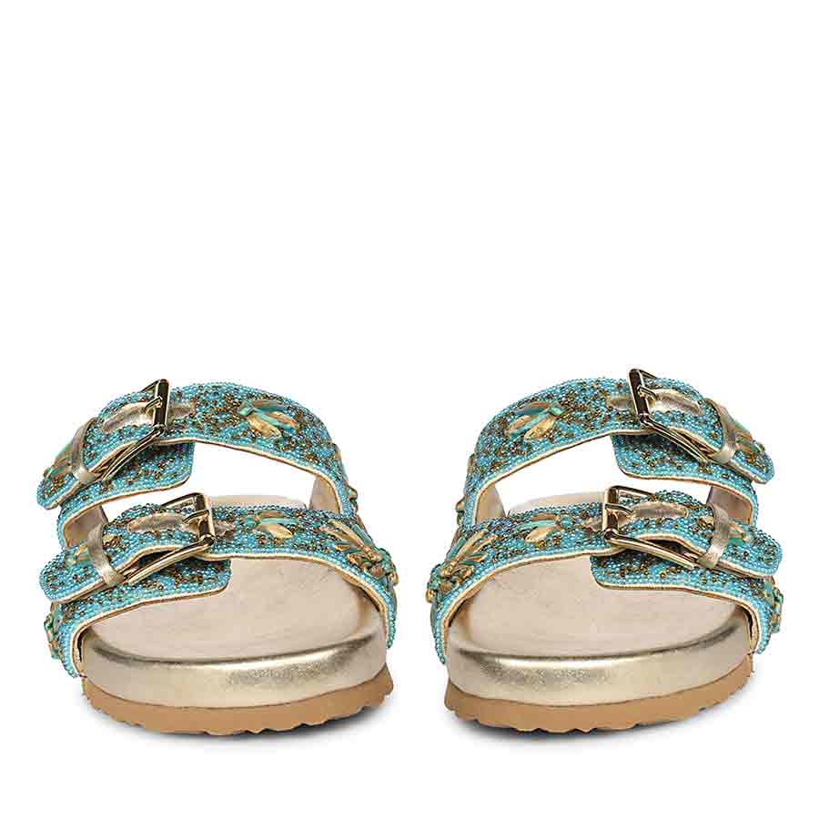 Saint Willow turquoise Footbed Sandals - Image 5